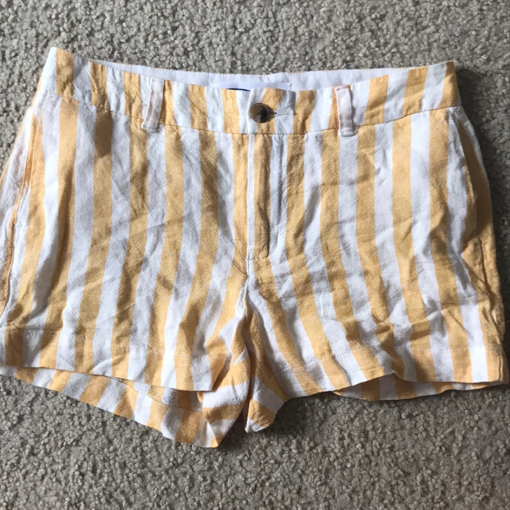 yellow striped shorts